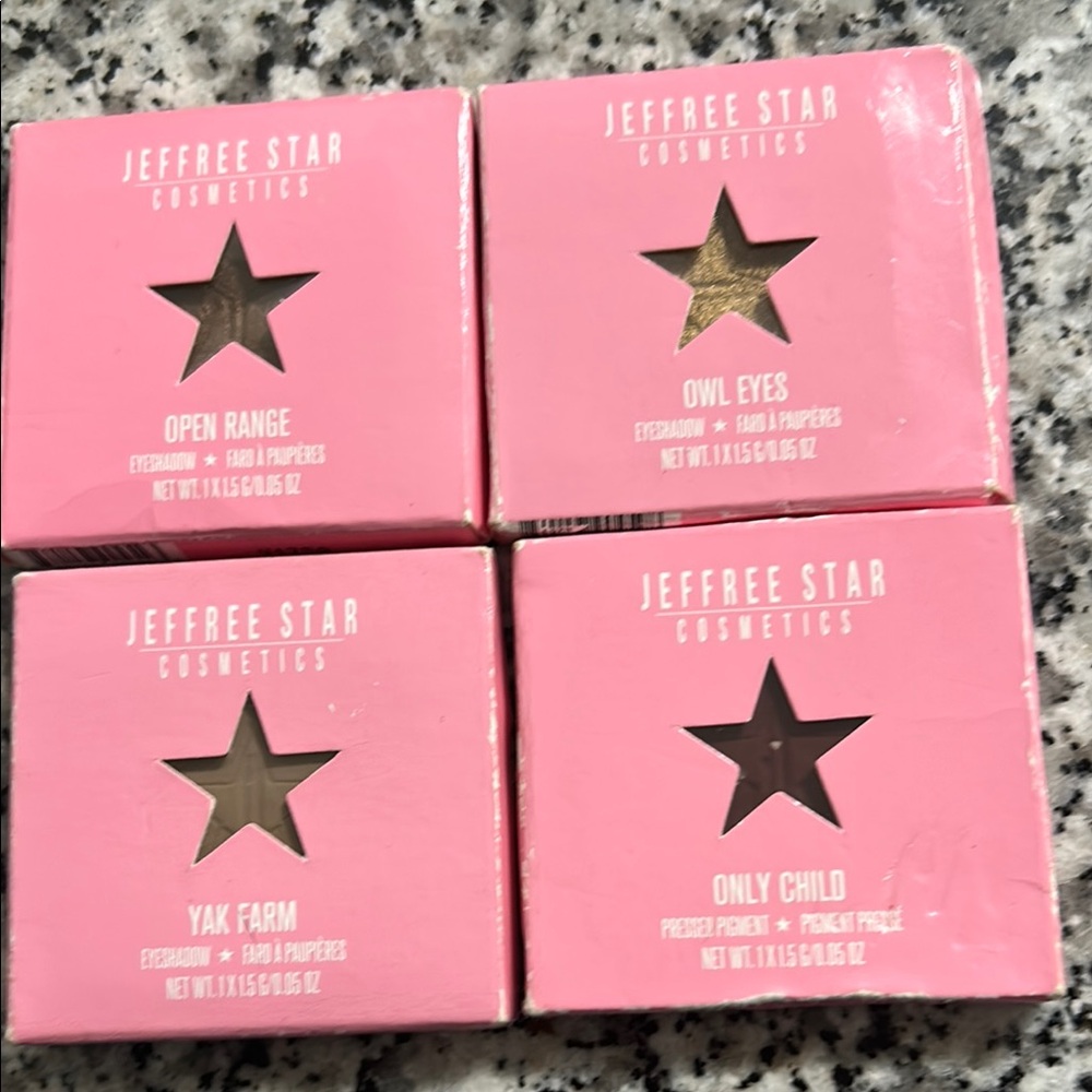 Jeffree Star Eyeshadow Set - Open Range, Owl Eyes, Yak Farm, Only Child. BNIB.